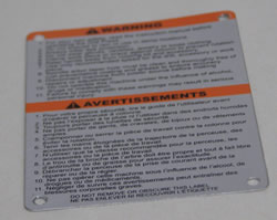 Jet Tool Part 10916202  Warning Label 10916202